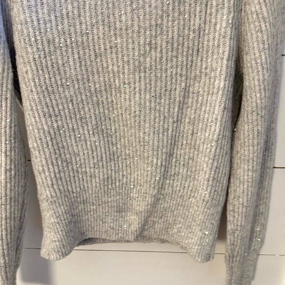 NWT SP MICHAEL STARS Laurel grey sparkle detail woman surplice Wrap rib sweater - Picture 15 of 16